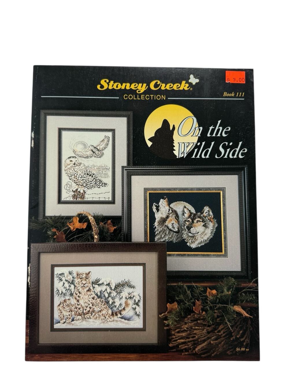 Vintage On The Wild Side Cross Stitch Pattern Book STONEY CREEK Wolf Birds 1993